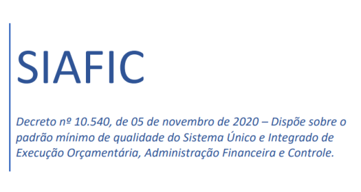 SIAFIC COMO FERRAMENTA DA BOA GESTÃO PÚBLICA